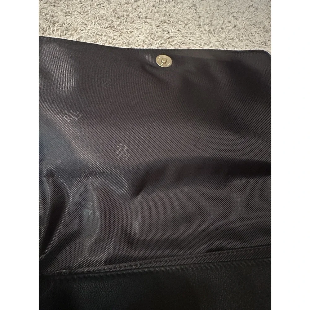 Lauren Ralph Lauren 877FLP Black Leather Messenger Shoulder Bag  Early 2000s NEW